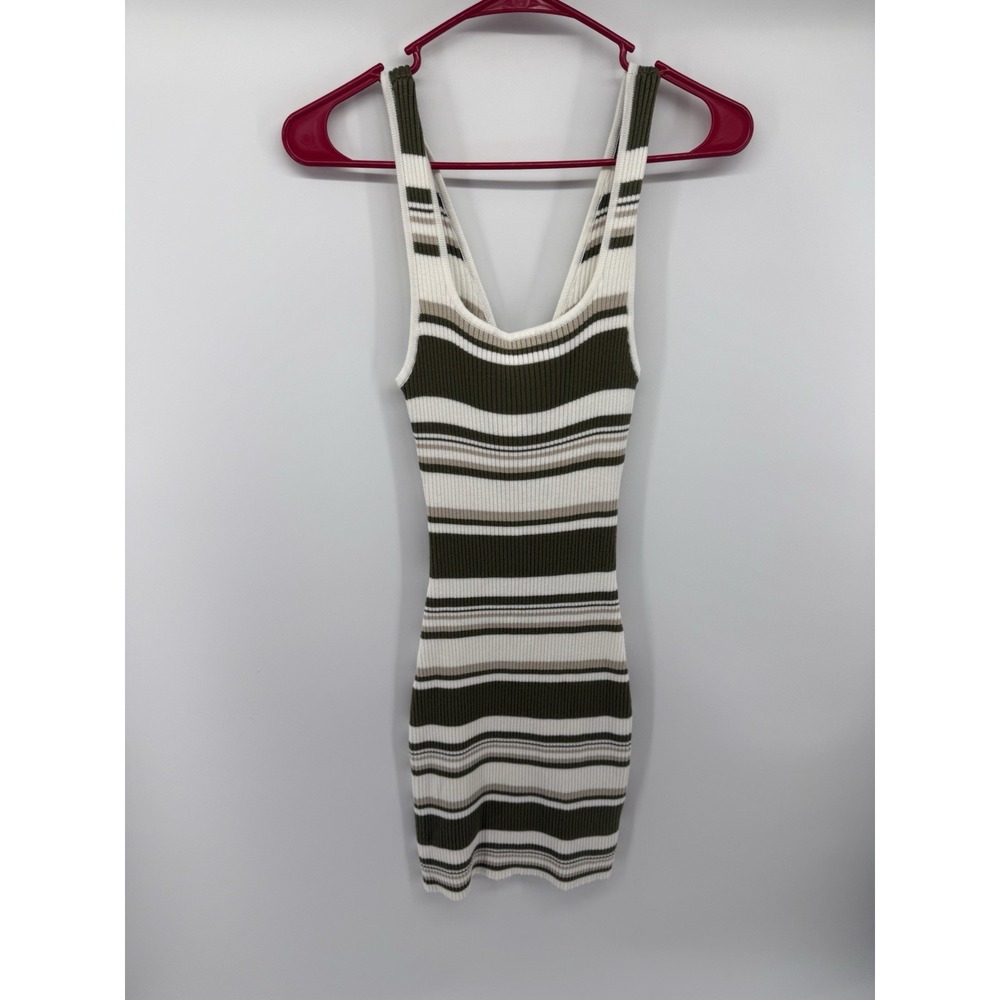 Abercrombie & Fitch Women's S Ribbed Knit Striped Mini Dress Twist Back NWT
